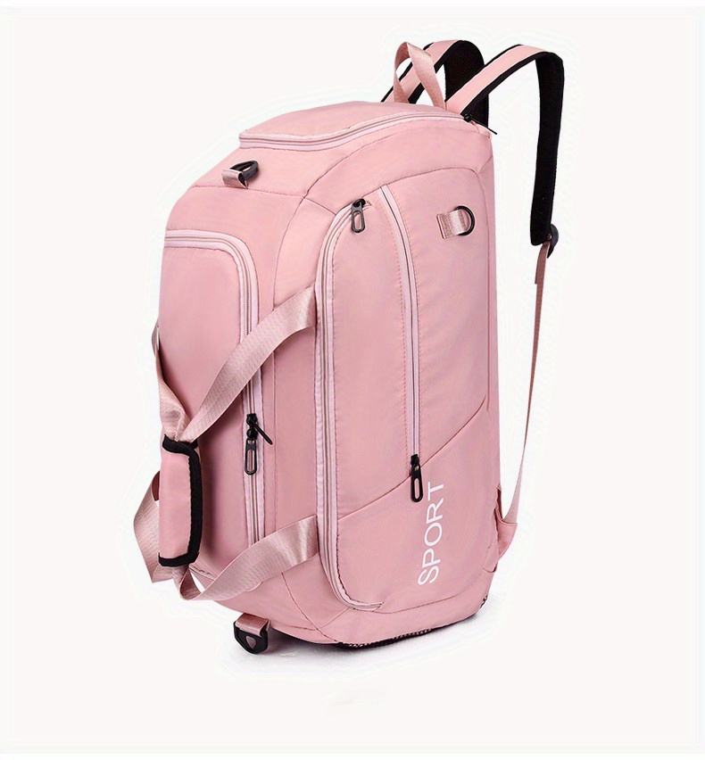 large capacity travel storage bag lightweight solid color sports handbag portable luggage shoulder bag details 14