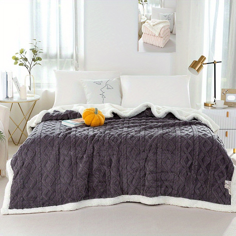 Manta gruesa de franela de tamaño King, cubrecamas para cama, sofá,  oficina, mantas para aire acondicionado, manta de lujo cálida y suave