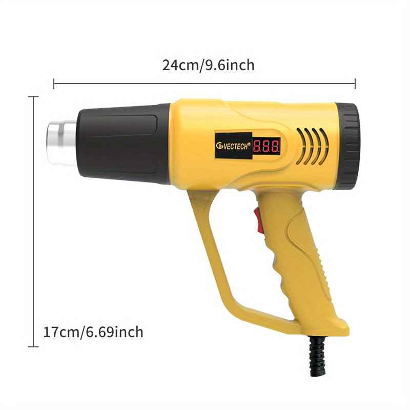 2000W Hot Air Gun Heat Gun Electric Dual Temperature Handheld Heat Shrink  with 4 Nozzles for Removing Paint, Plastic, Stickers, Floor Tiles