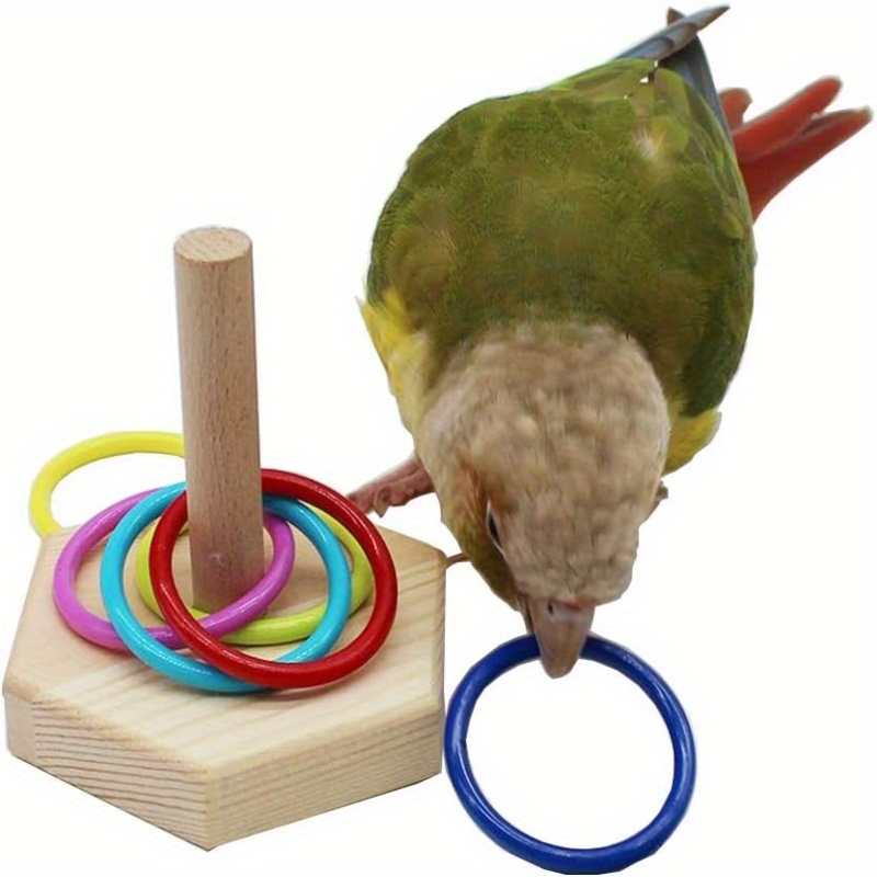 Image of Bird Toys, Bird Trick Tabletop Toys, Training Basketball Stacking Toys Sets, Parrot Ball Toys, Education Play Gym Playground Activity Cage Foot Toys