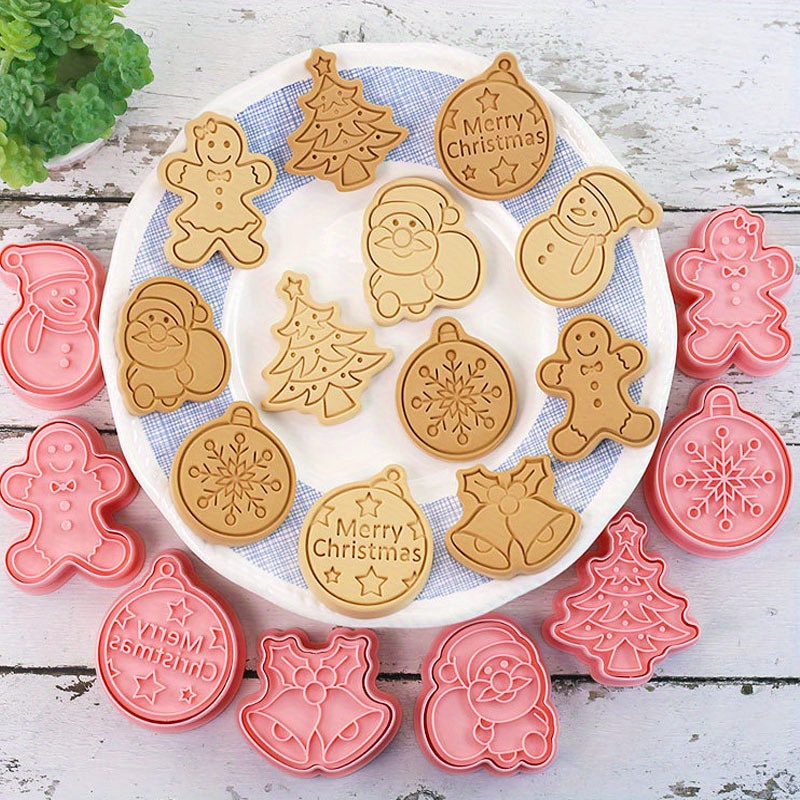 Christmas Cookie Cutters Cartoon Gingerbread Man Snowflake - Temu
