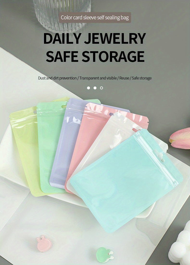 100pcs Transparent Small Ziplock Plastic Bags Jewelry Gift Reclosable  Storage Bag Packaging Clear PVC Self Sealing Pouches