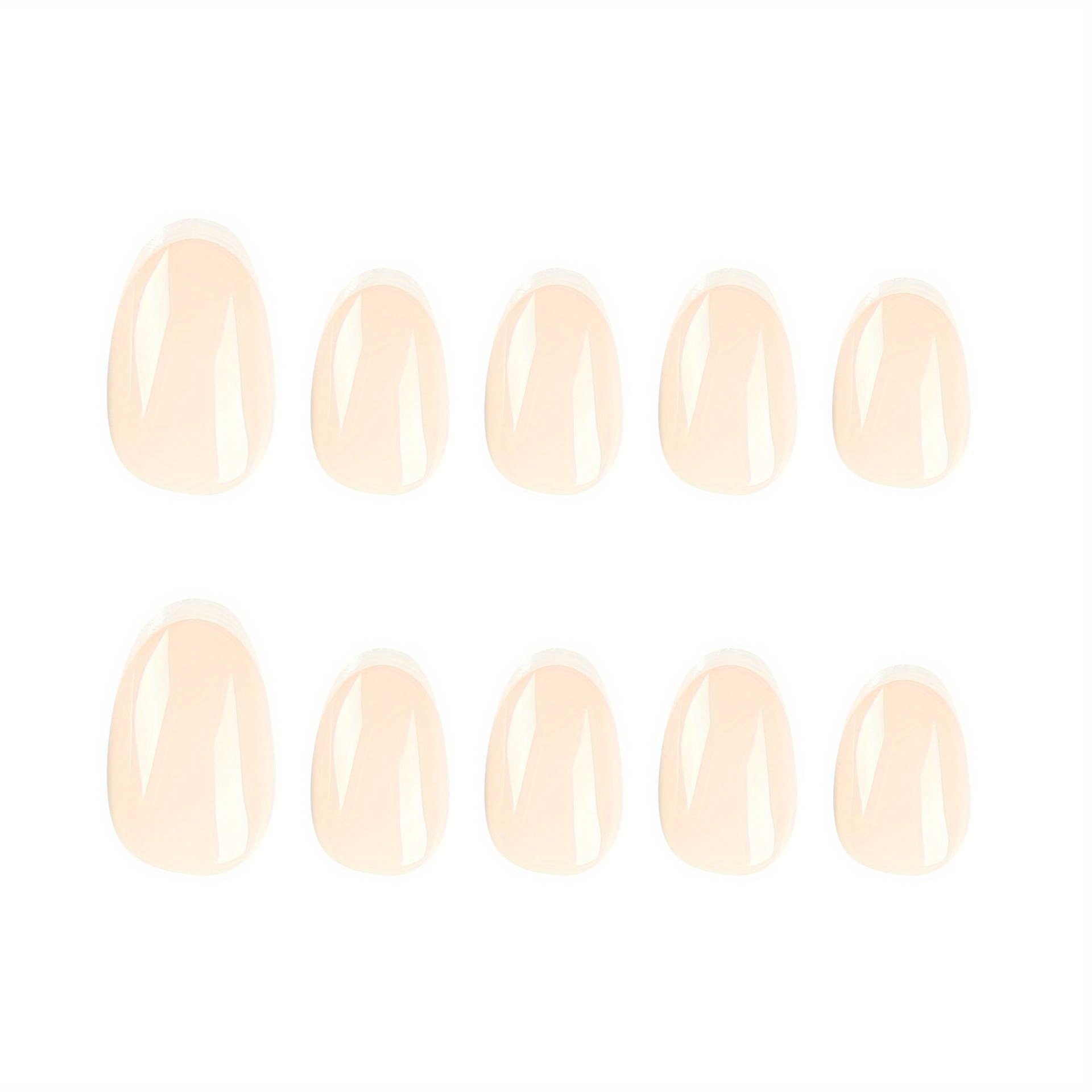 24pcs white french tip press on nails minimalist style fake nails short oval false nails for women girls daily wear details 2