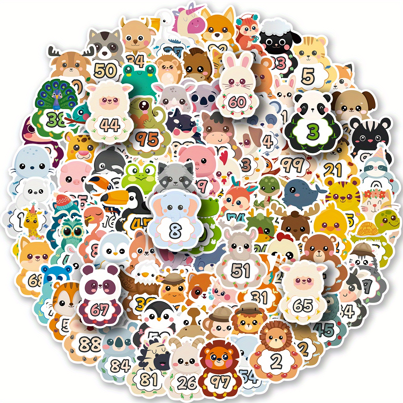 Cute Cartoon Animal Stickers Waterproof Vinyl Decals For - Temu