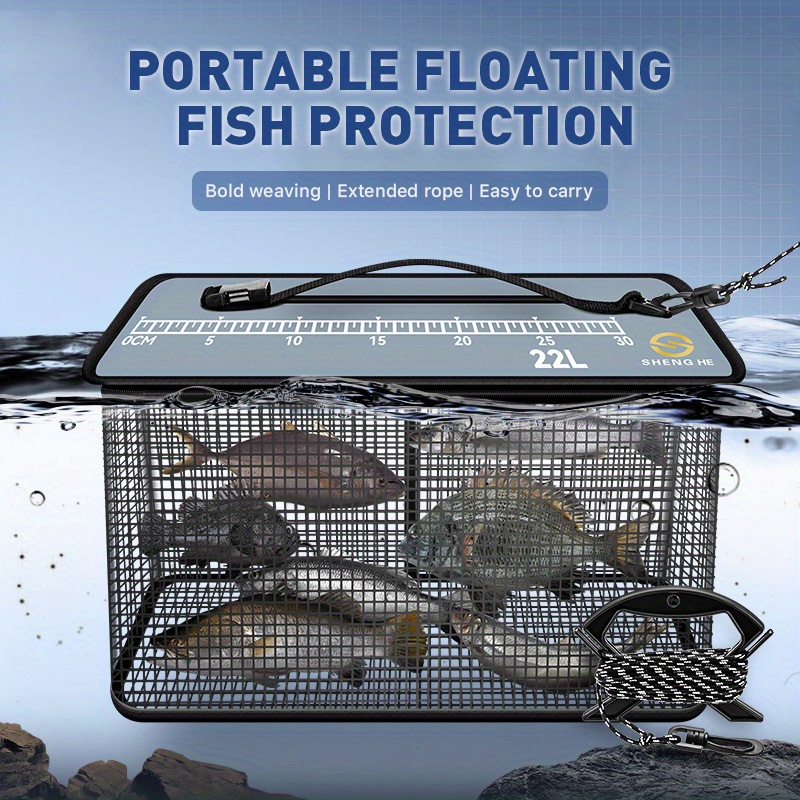 Dovesun Floating Fishing Basket, Collapsible Fishing Net Portable