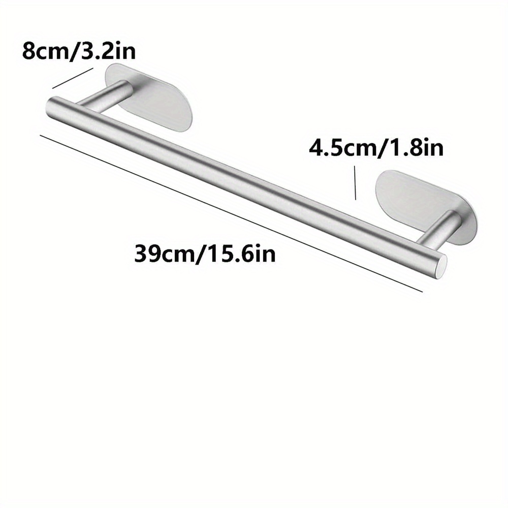 Double Towel Rail,Chrome Stainless Steel Towel Rack Wall Mounted Towel Rack  with 2 Bars, Towel Holder for Kitchen, Bathroom 40cm A