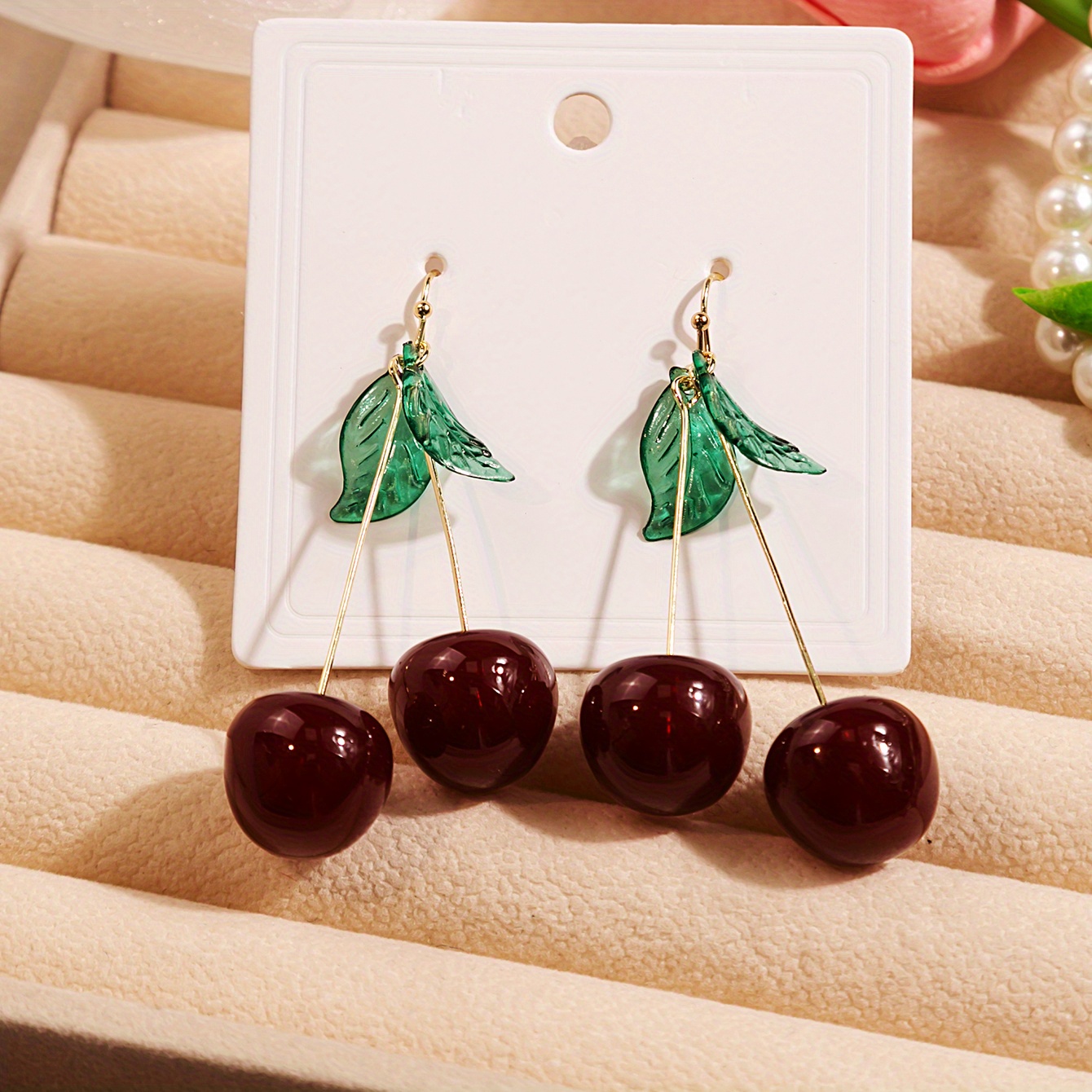 Cherry drop deals earrings