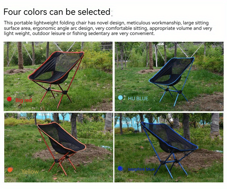 Kisangel Chair Fishing Chair Folding Chairs for Outside Folding Camping  Chair Folding Chair Collapsible Fishing Seat Portable Folding Chair Beach