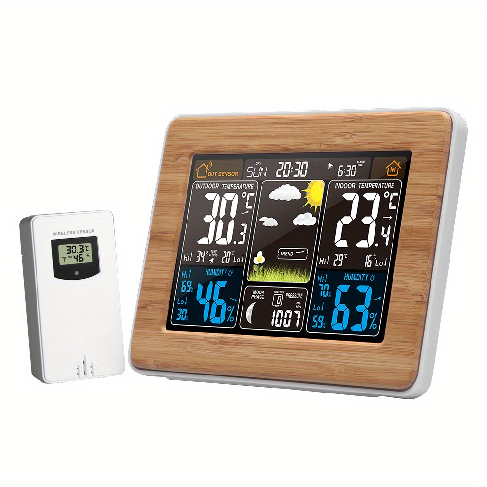 Weather Station Wireless Indoor Outdoor Thermometer - Temu