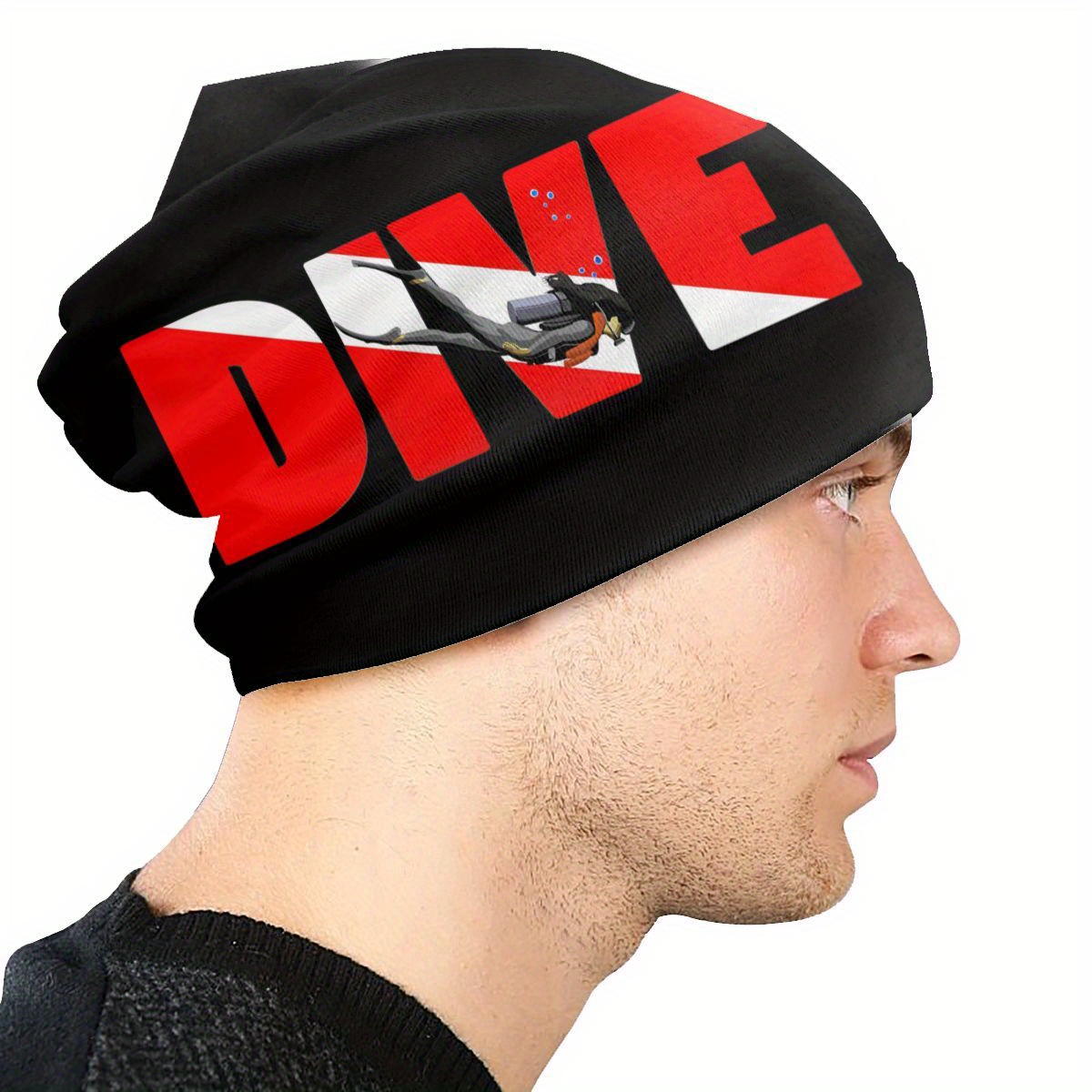 1pc Retro Brimless Hat With Deep Sea Dive Diving Diver Pattern And