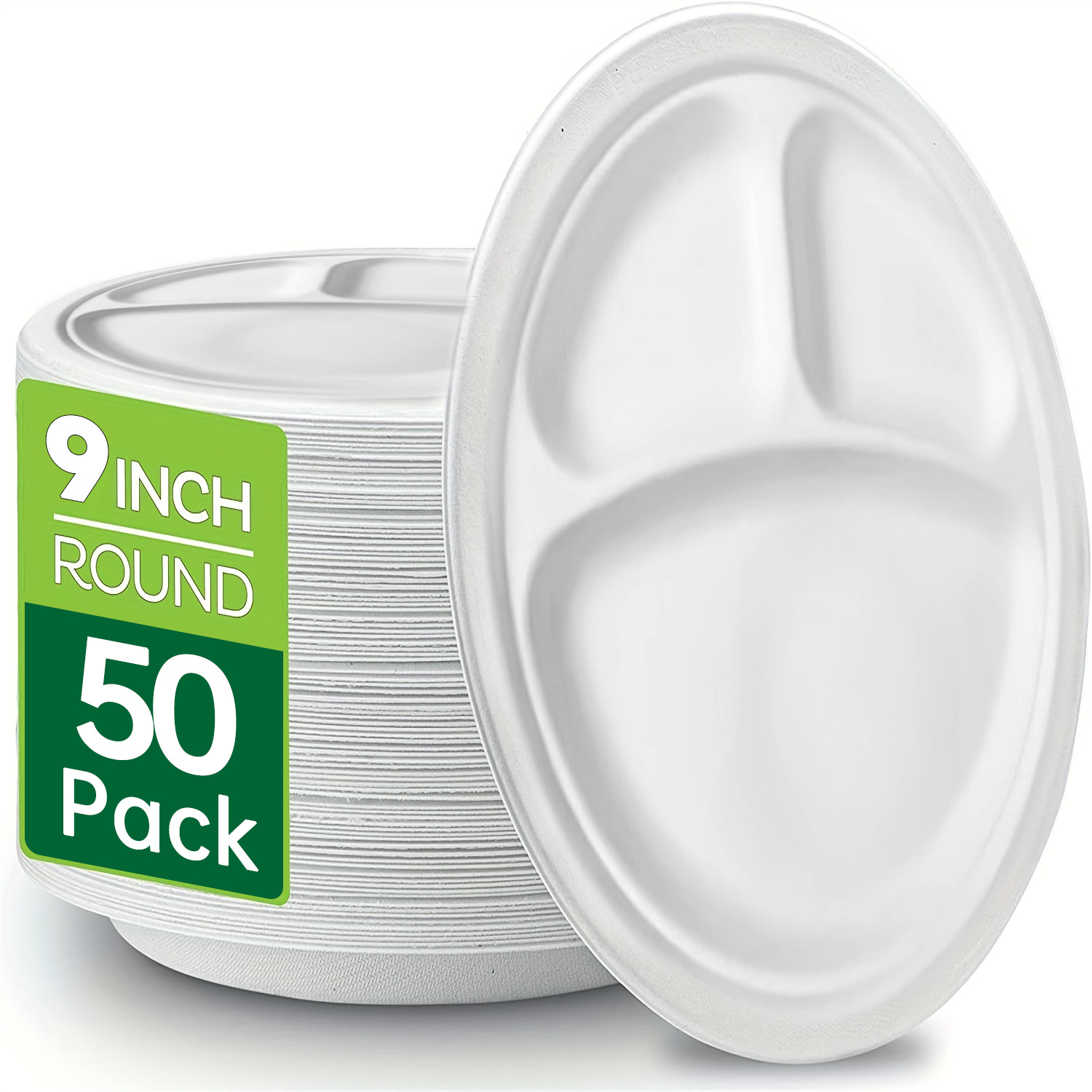 100% Compostable Disposable Paper Plates Bulk [9 125 Pack