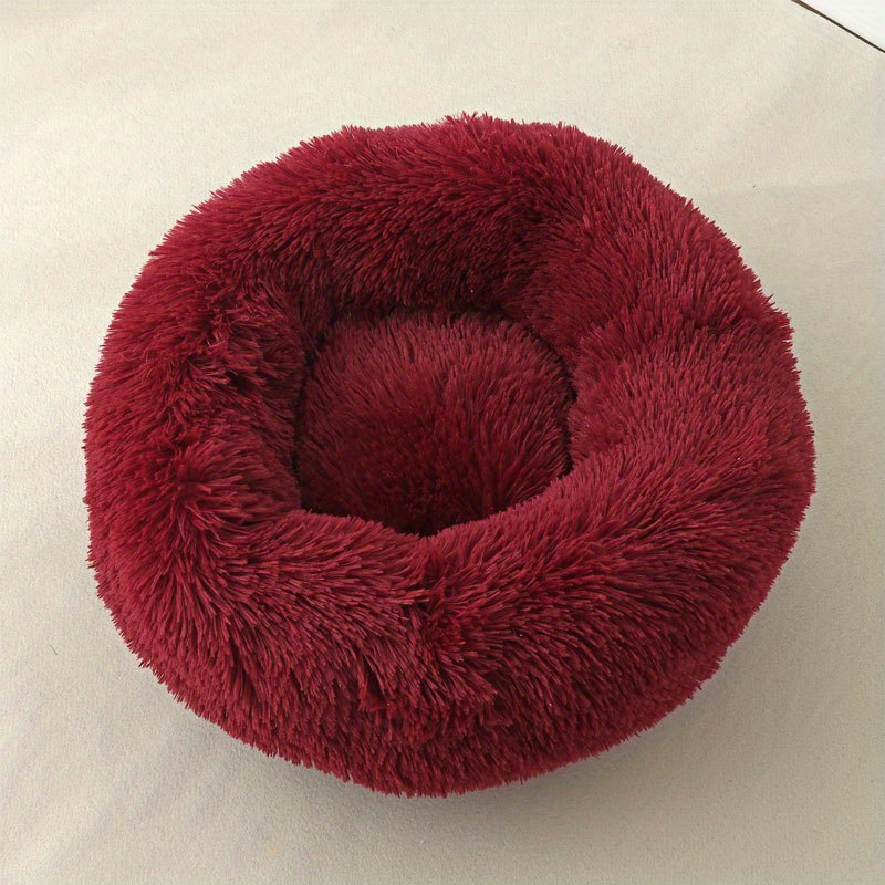 Cozy Plush Round Dog Bed Cats Small Dogs Winter Warmth - Temu