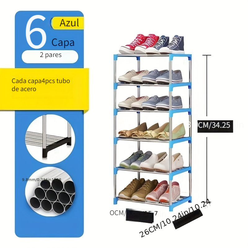 Zapatero organizador multicapa para pared, estante ajustable para