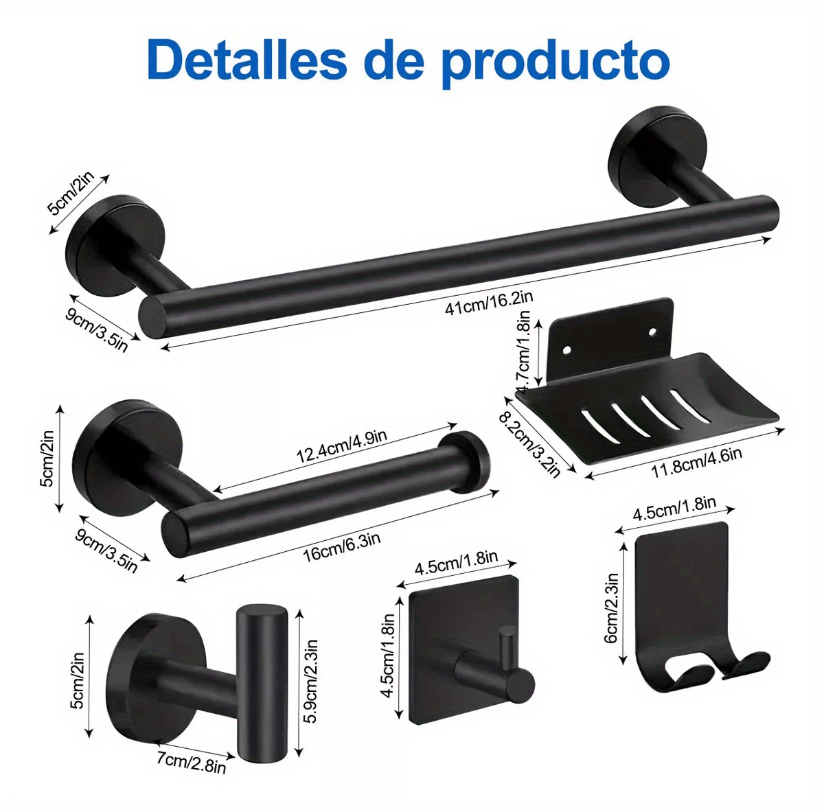 Bathroom Stainless Steel Set, Bath Towel Bar & Toilet Paper Holder & Razor  Holder & Soap Dish & Towel Hooks, Wall Mounted Towel Rack Kit For Bathroom  Hotels, Bathroom Accessories - Temu