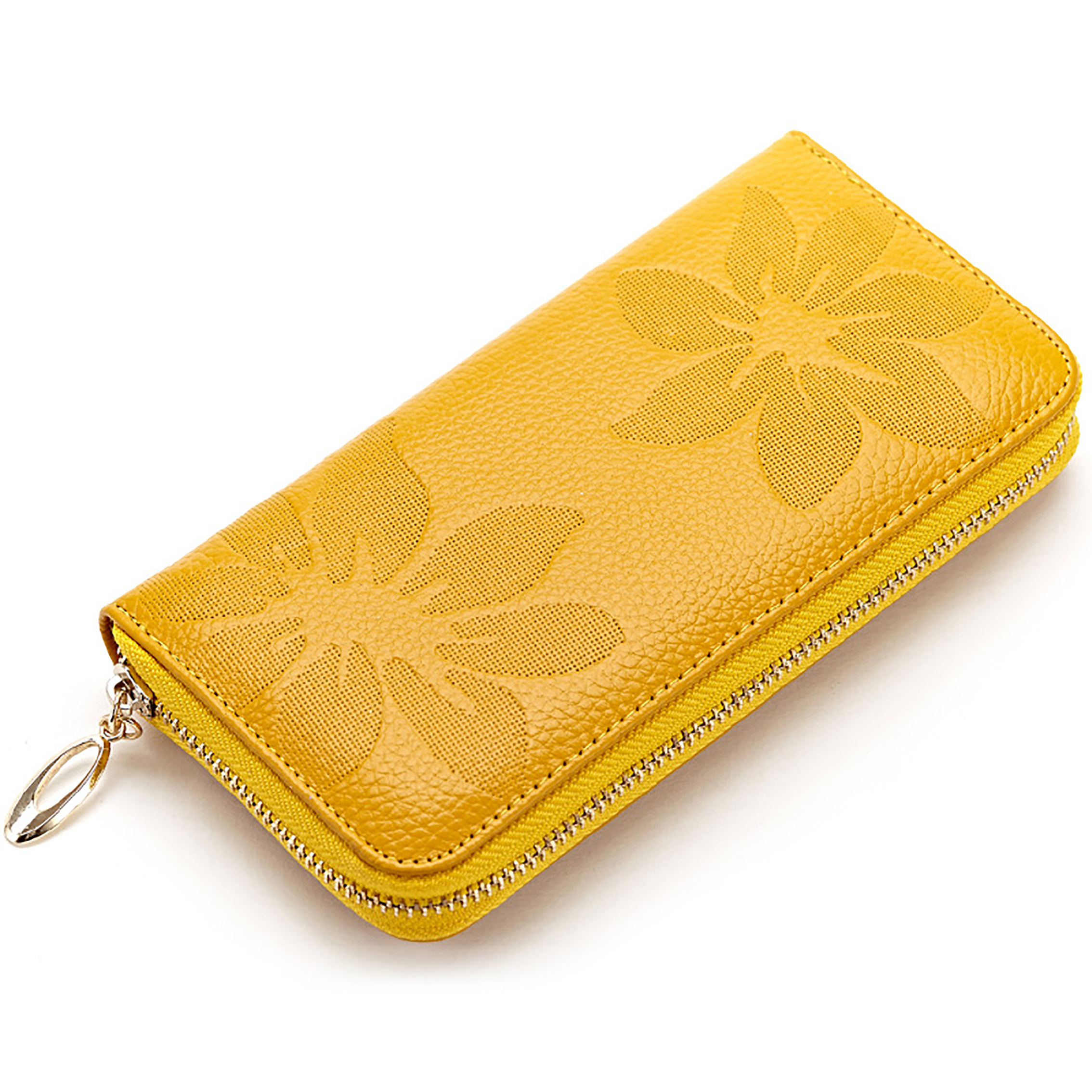 Long Zipper Wallet Mustard / Gold Emboss