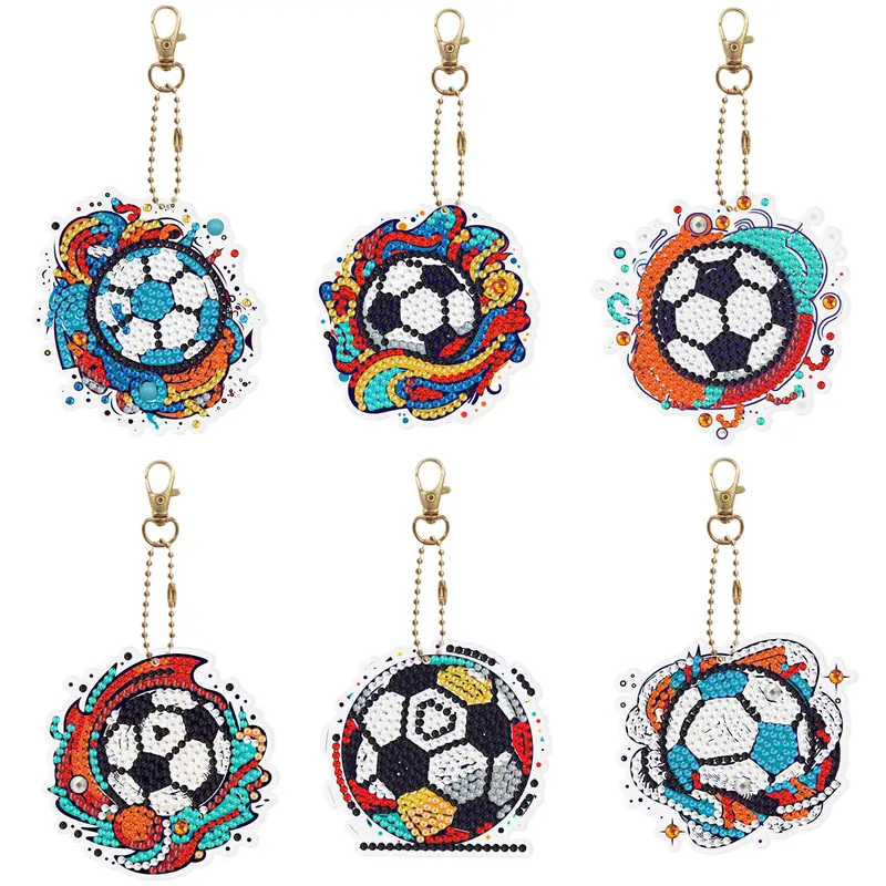Balls Diy Diamond Painting Keychain Kits 5d Soccer Ball - Temu Germany