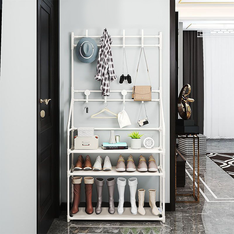 Simple Coat Rack Shoe Rack Integrated Floor Corner Storage - Temu