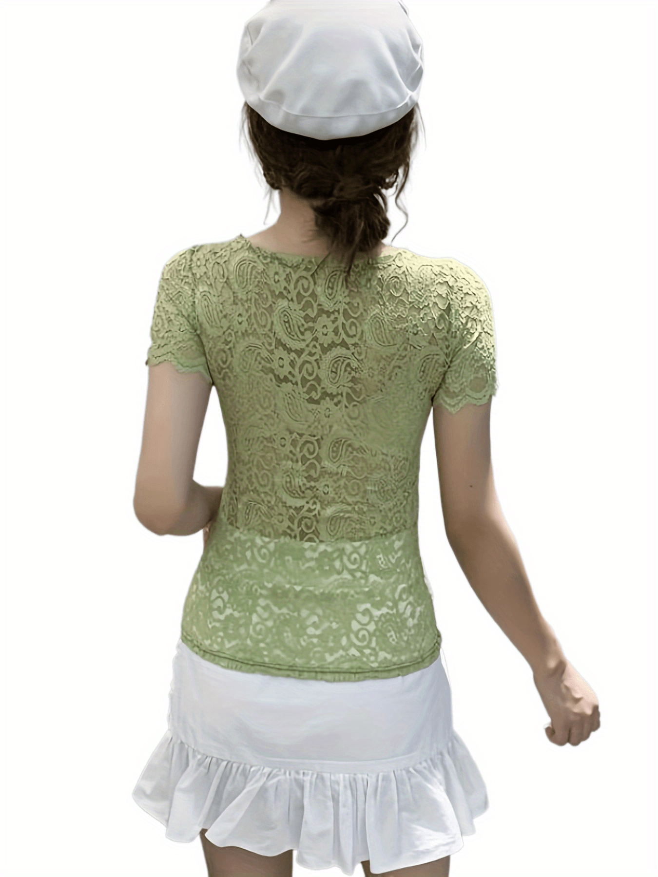 lace top women versatile summer trendy niche - Temu