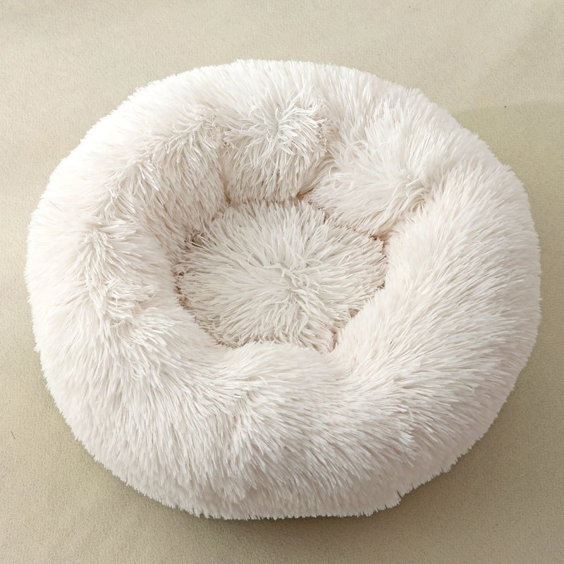 Cozy Plush Round Dog Bed For Cats And Small Dogs - Winter Warmth And 