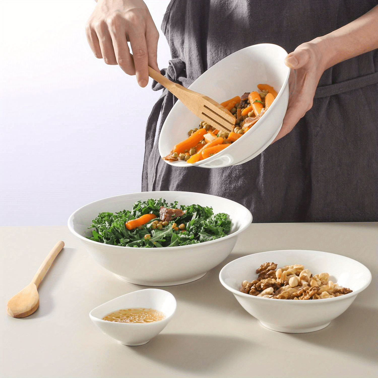 Large Kitchen Bowls With Measuring Scale, Stainless Steel Soup Bowls, Ramen  Bowls, Salad Bowl, Single Layer Mixing Bowls, Prep Bowls For Meal Prep,  Cooking, Serving, Baking, Kitchen Gadgets, Kitchen Supplies, Apartment  Essentials 