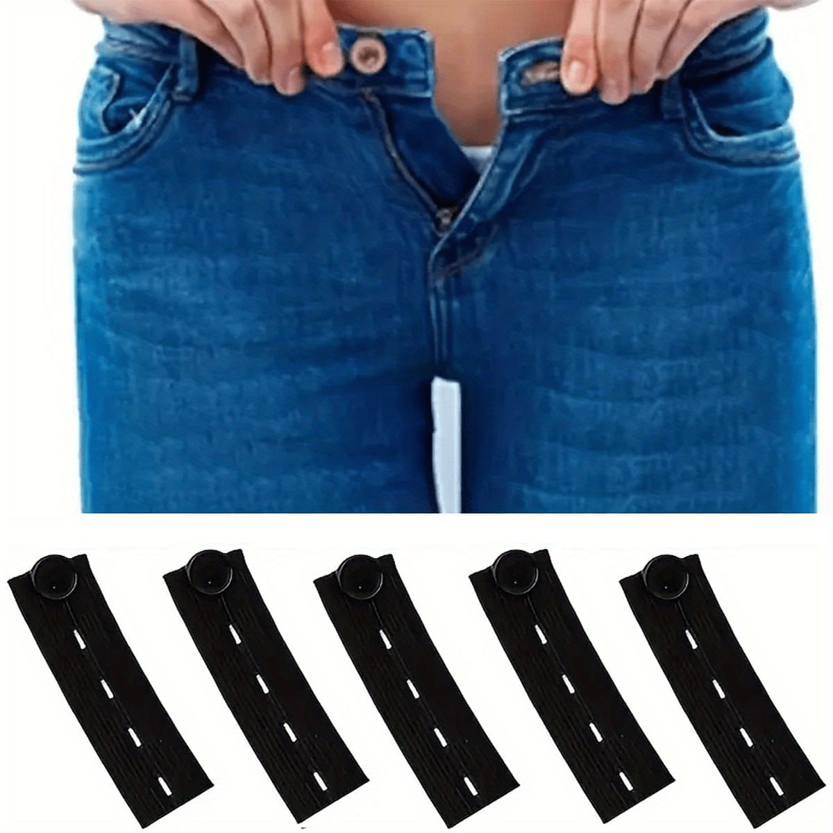 Jeans Trouser Waist Expander Waistband Extender Button Belt Extension Buckle