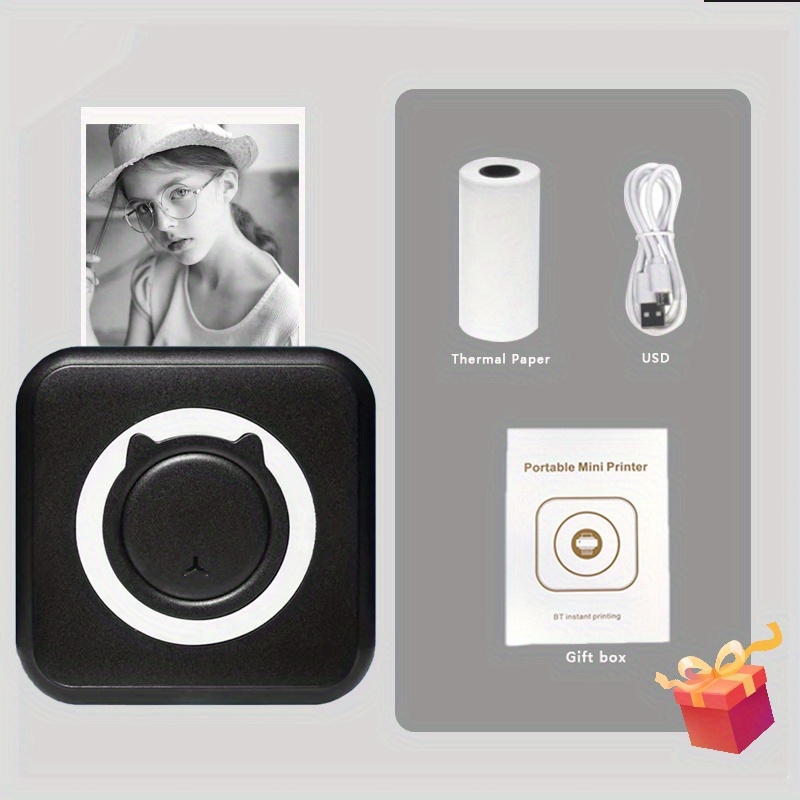 Mini Pocket Sticker Drucker, Bluetooth Wireless Portable Mobile