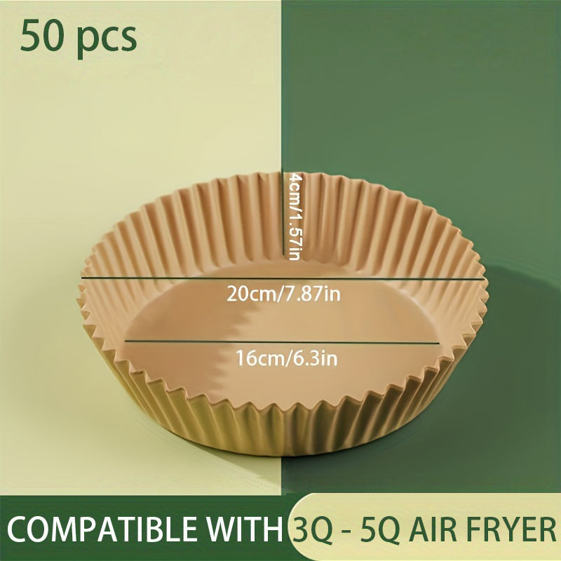 50/100pc Air Fryer Disposable Paper Liner Non-Stick Air Fryer Parchment Paper  Liners Baking Paper Filters For Baking accessories - AliExpress