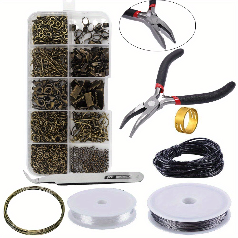 Jewelry Findings Set Jewelry Making Kit Jewelry Findings Starter Kit with  Repair Tools for Jewelry Beading Making Supplies DIY