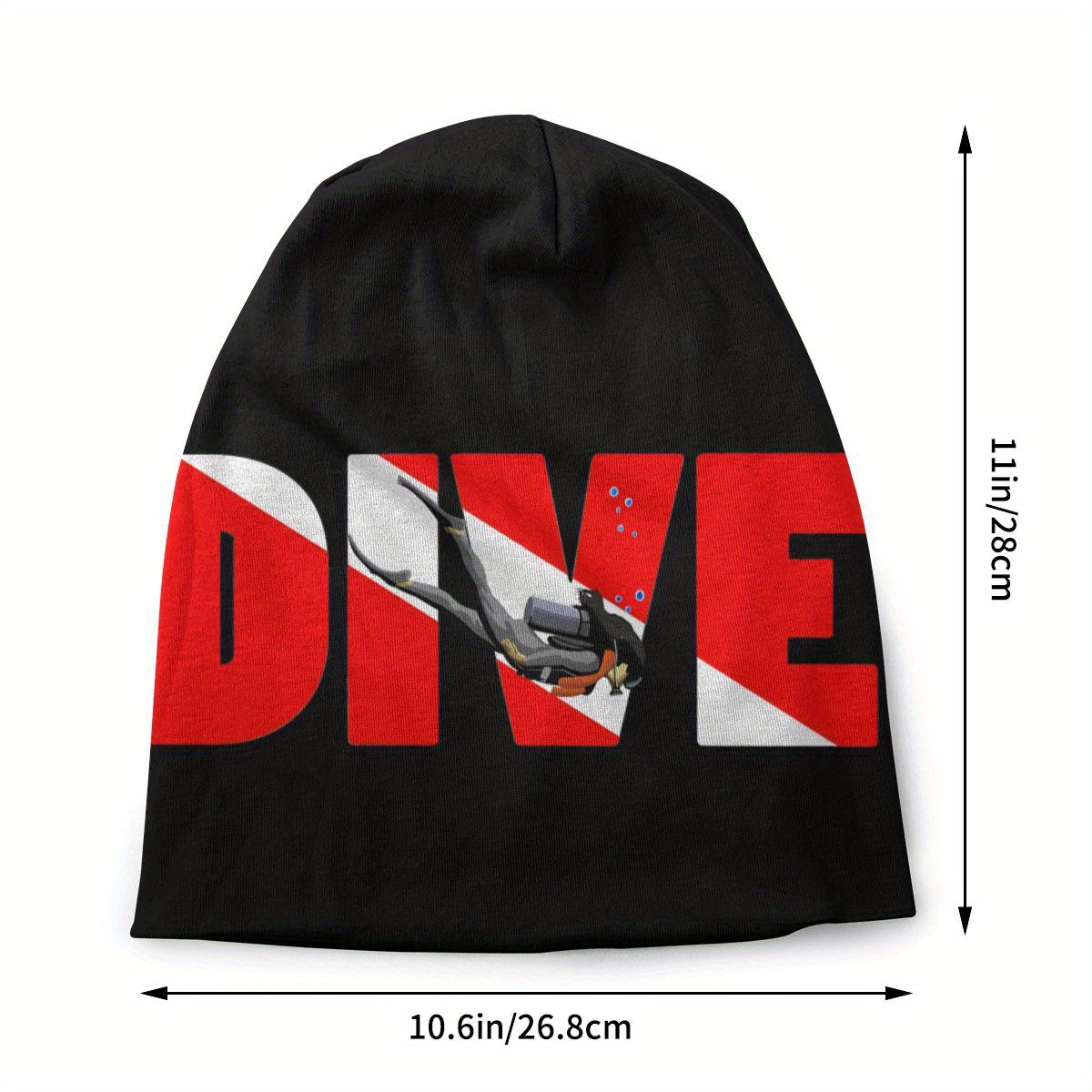 1pc Retro Brimless Hat With Deep Sea Dive Diving Diver Pattern And