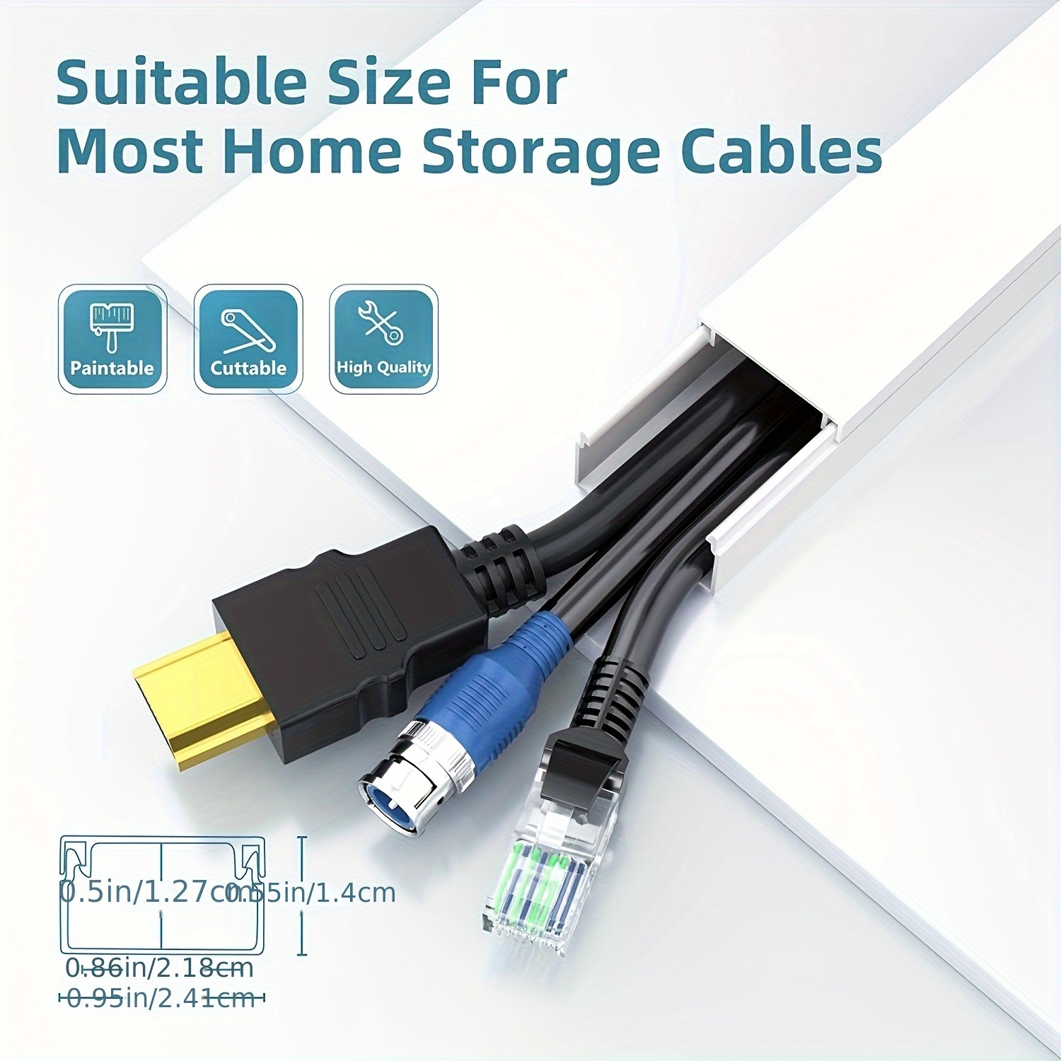 One-cord Channel Cable Concealer Cmc-03 Cord Cover Wall Cable Management  System 125 Inch Cable Hide