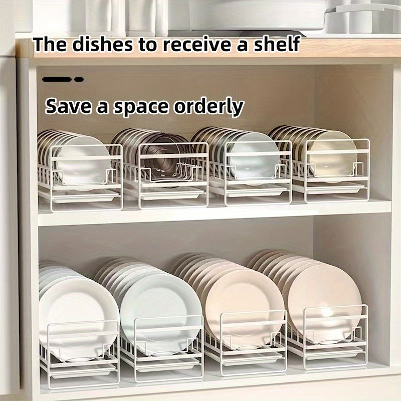 1pc Kitchen Dish Rack, Kitchen Cabinet Built-in Pull-out Type Bowl Plate,  Divider Storage Rack, Household Drawer Tableware Cup Holder, Storage Shelves