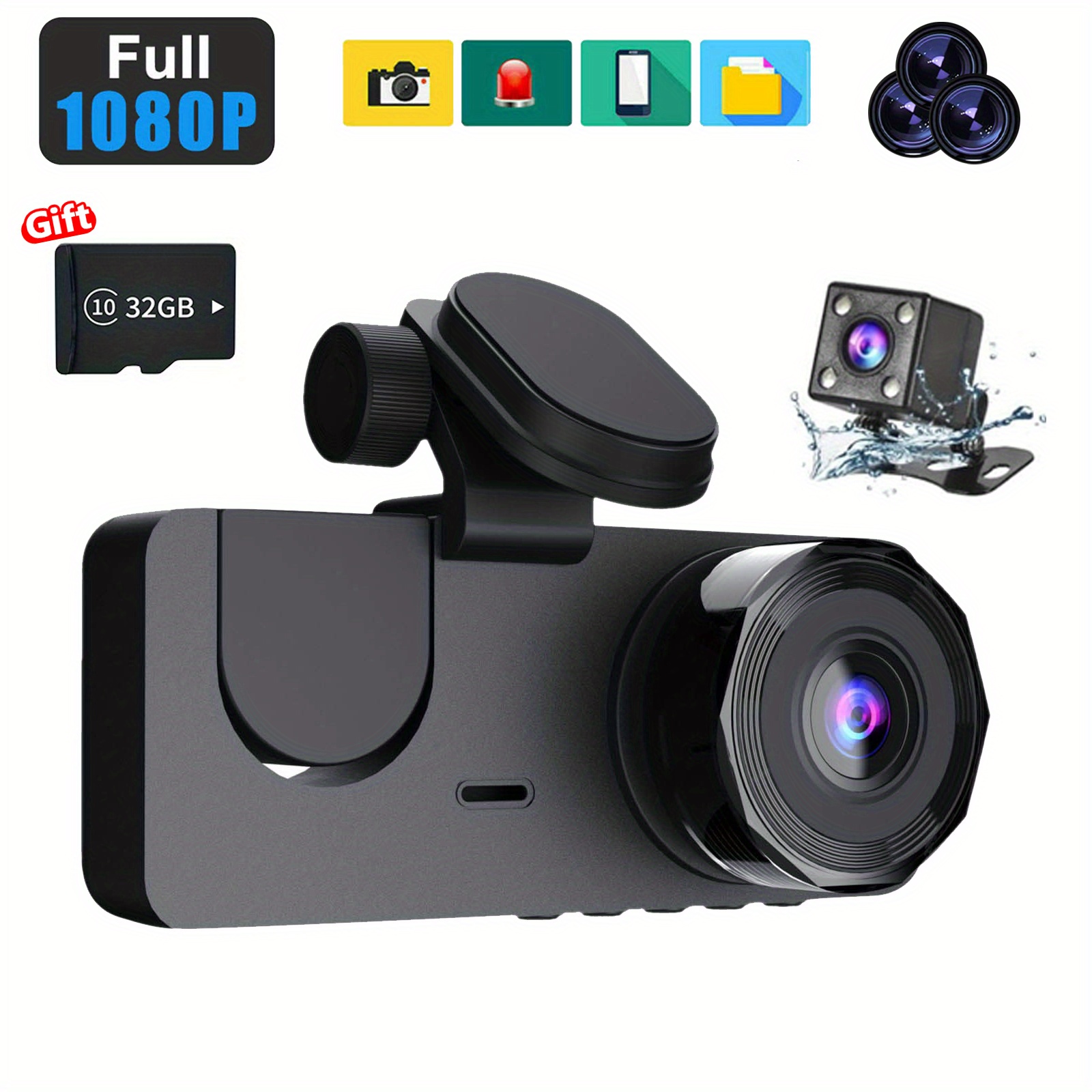 Dashcam full hd 1080p vision nocturne capteur colision