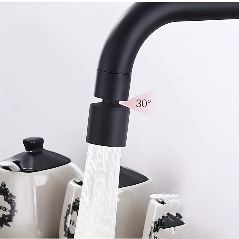 

1pc Black Faucet Aerator, Splash Resistant Swivel Water Saving Faucet, 360 Degree Dual Mode Faucet Spout, Wash Basin Faucet Extension Adapter