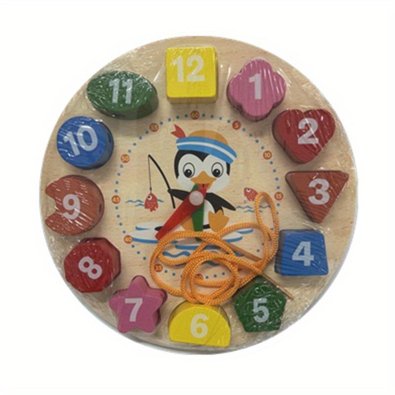 Horloge d'apprentissage en bois - Cadeau de Pâques original