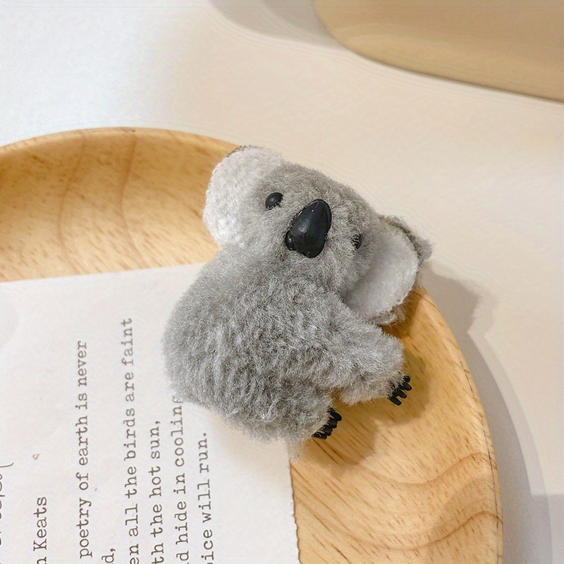 1pc/2pcs Cute Plush Koala Hair Clip, Hair Pins, Girls Small Forehead Bangs Hair Claw, Hair Accessories,Temu