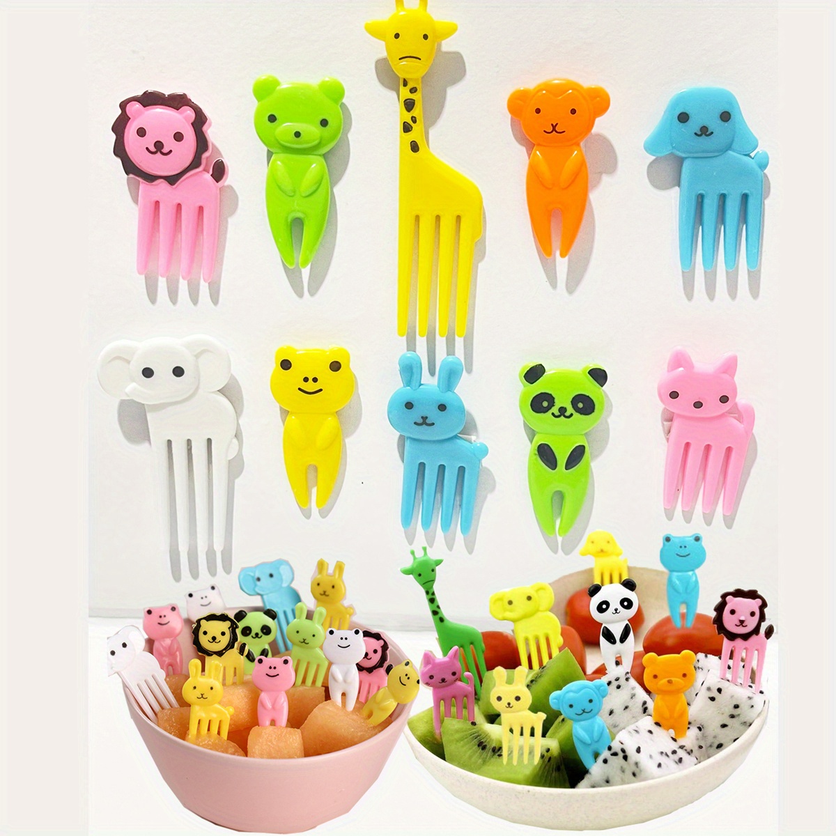 Cute Cartoon Bento Box Food Picks Mini Plastic Fruit - Temu