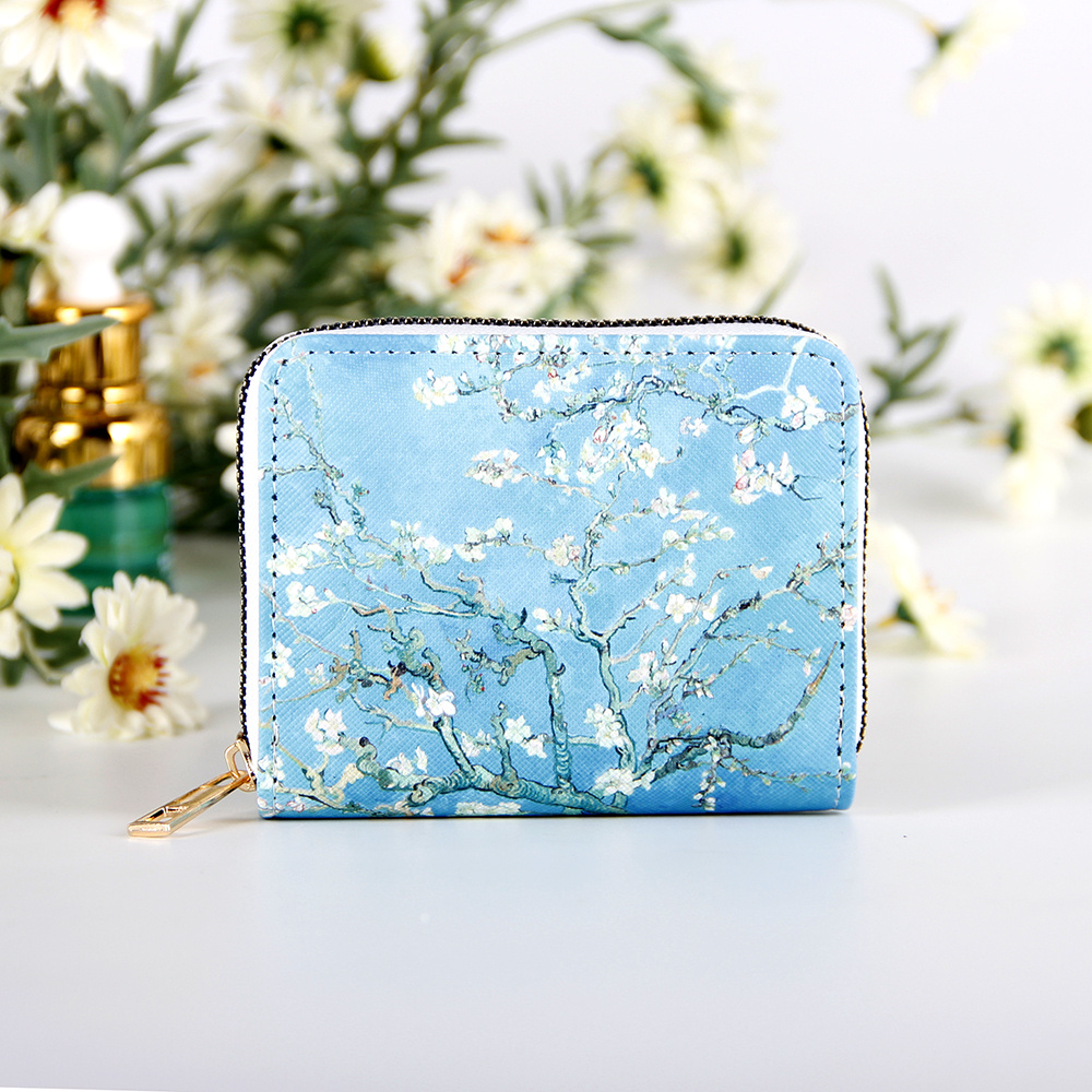 Cherry Blossom Painted Leather Wallet