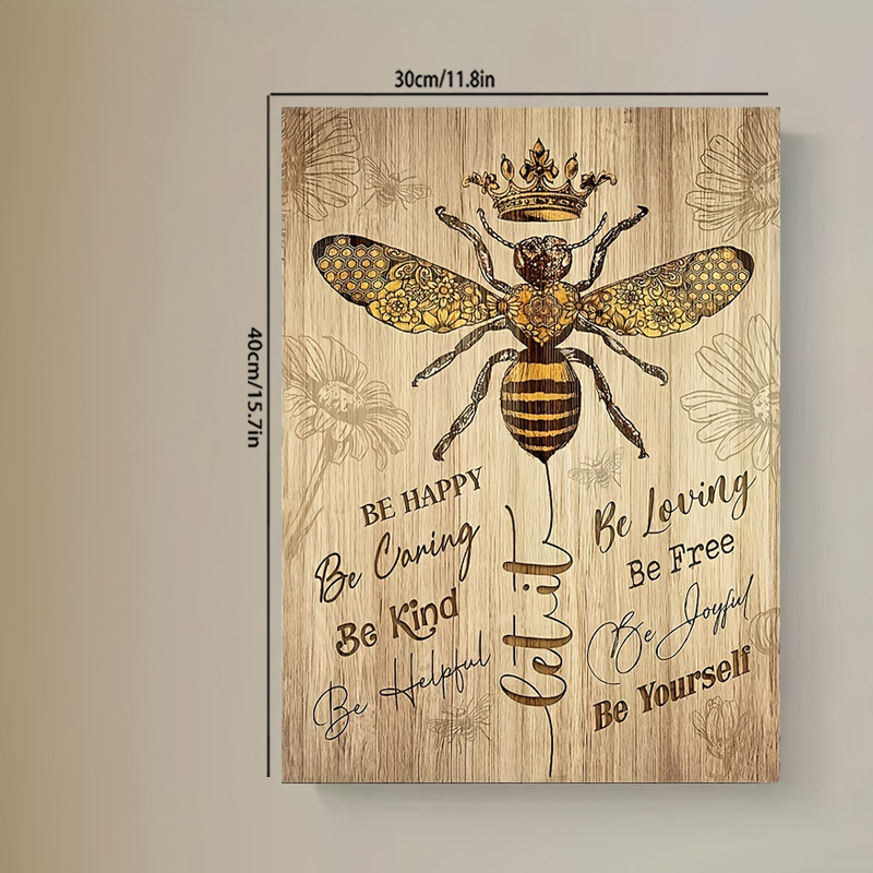 MISSUYSA Antique Wall Decor Honey Bee Decor Decorations for Farmhouse  Bathroom Kitchen Wall Decor Cute Bee with Pattern Wall Hanging Decoration  Art