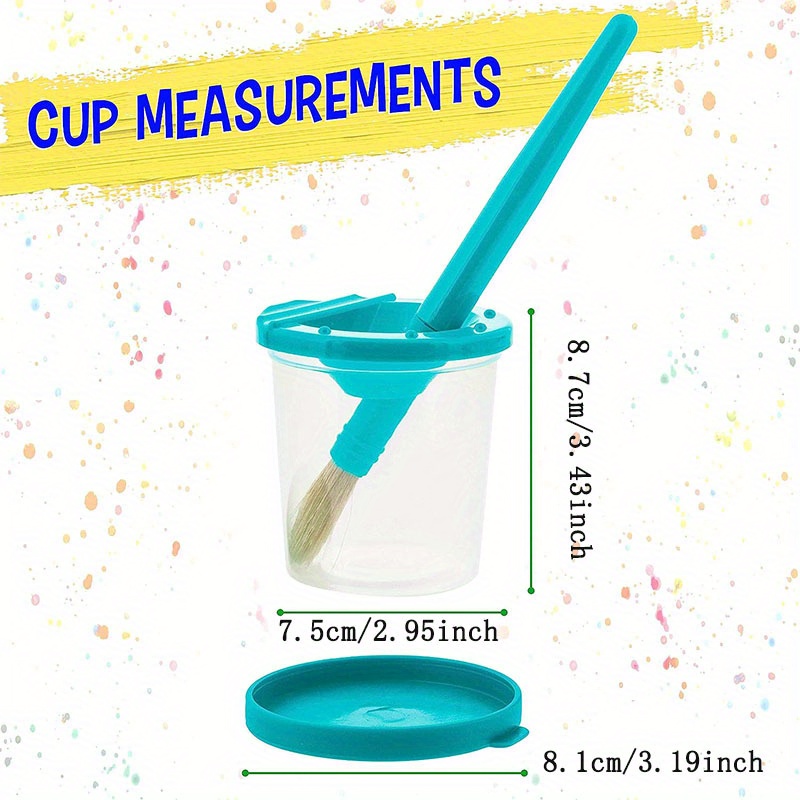 Spill Proof Paint Cups With Paint Brushes Paint Cups - Temu