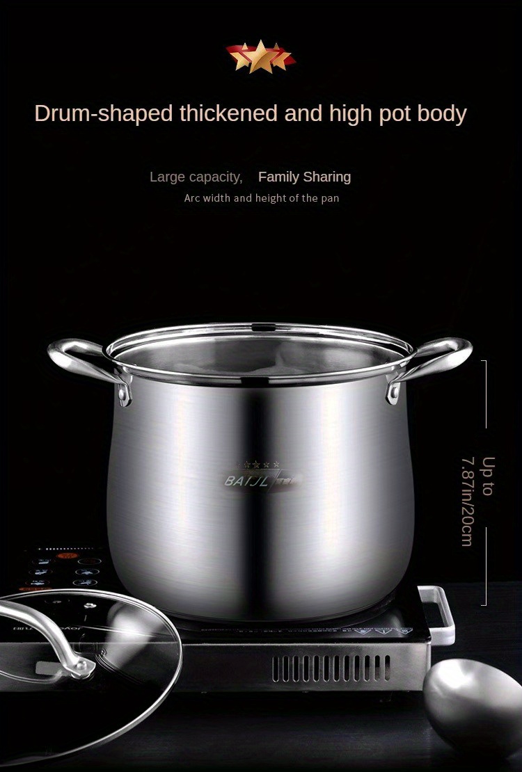 1pc, Olla Vaporera De 2 Niveles, 9.44''/24cm Olla De Vapor Y Cocina  Integrada De Acero Inoxidable Con Tapa, Universal Para Cocina De Inducción,  Estufa