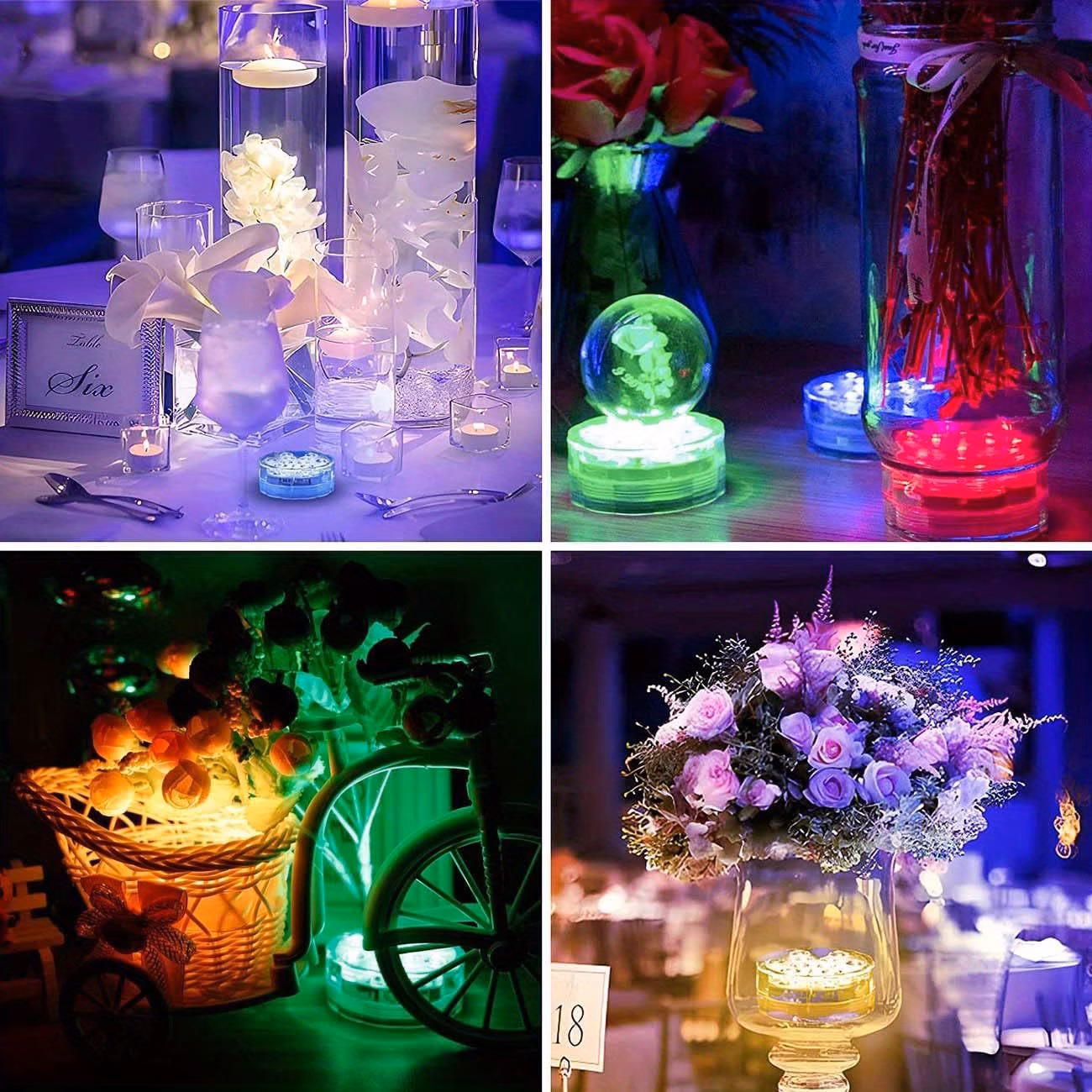 قطعة واحدة، مصابيح led تحت الماء، مصابيح حمام السباحة، مصابيح ليلية خارجية تحت الماء، مصابيح متعددة الألوان ip68. مناسبة لحوض الاستحمام، الحديقة، ، ، السبا، زينة حفلة الهالوين، لوازم حمام السباحة في الحديقة تفاصيل المنتج 4