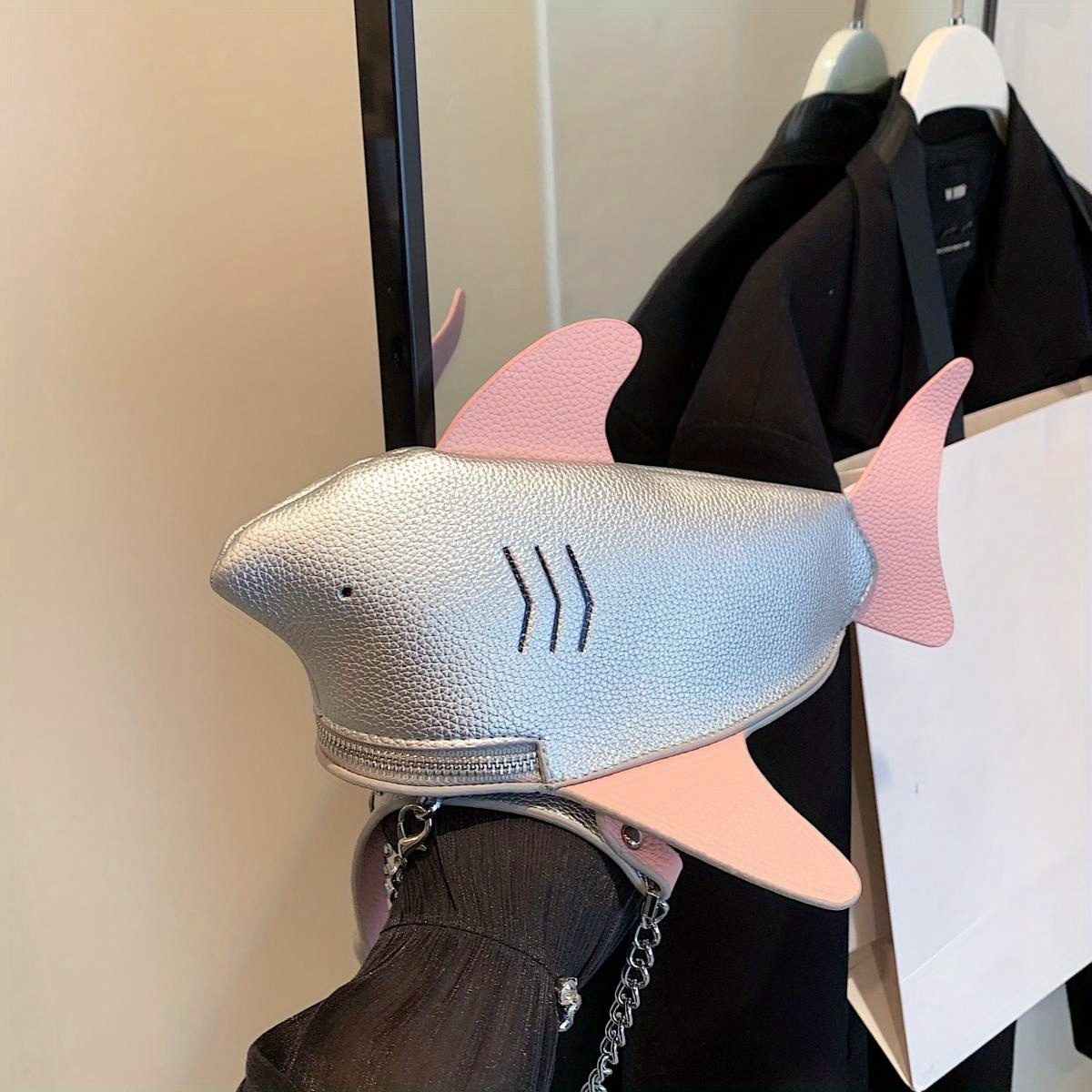 Creative Design Shoulder Bag - Shark Shaped Design - Kawaii Crossbody  Zipper Bag - Temu United Arab Emirates