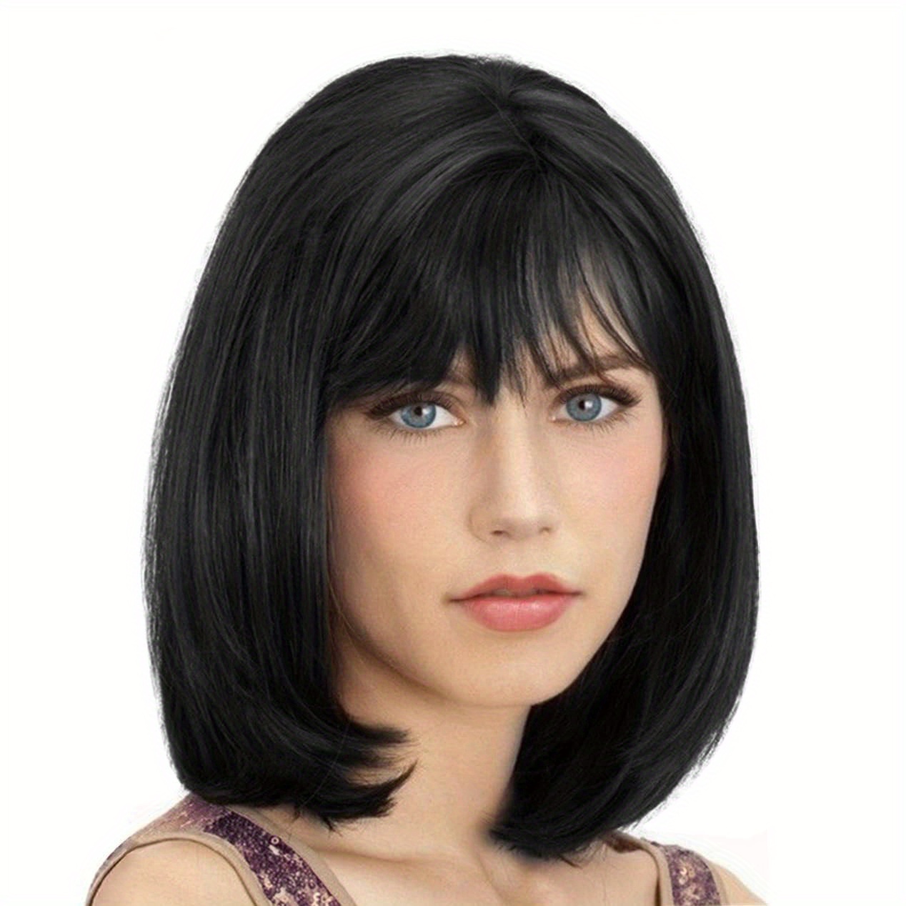 Rainbow Fairy Wig Bangs Darkest Brown Short Straight Wigs Temu