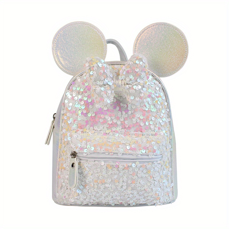 Kids Mouse Ear Sequin Butterfly Knot Backpack For Girls Boys
