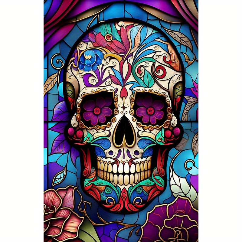 5d Diy Diamond Painting For Adults And Beginners Skull And - Temu