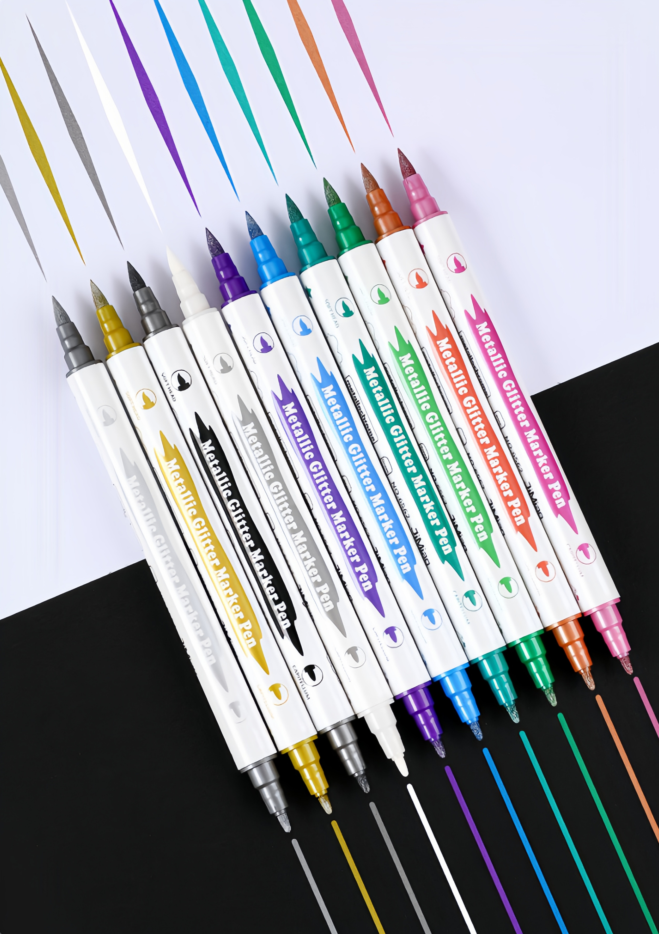 Metallic Color Series Double headed Painting Pen Marker Pen Temu