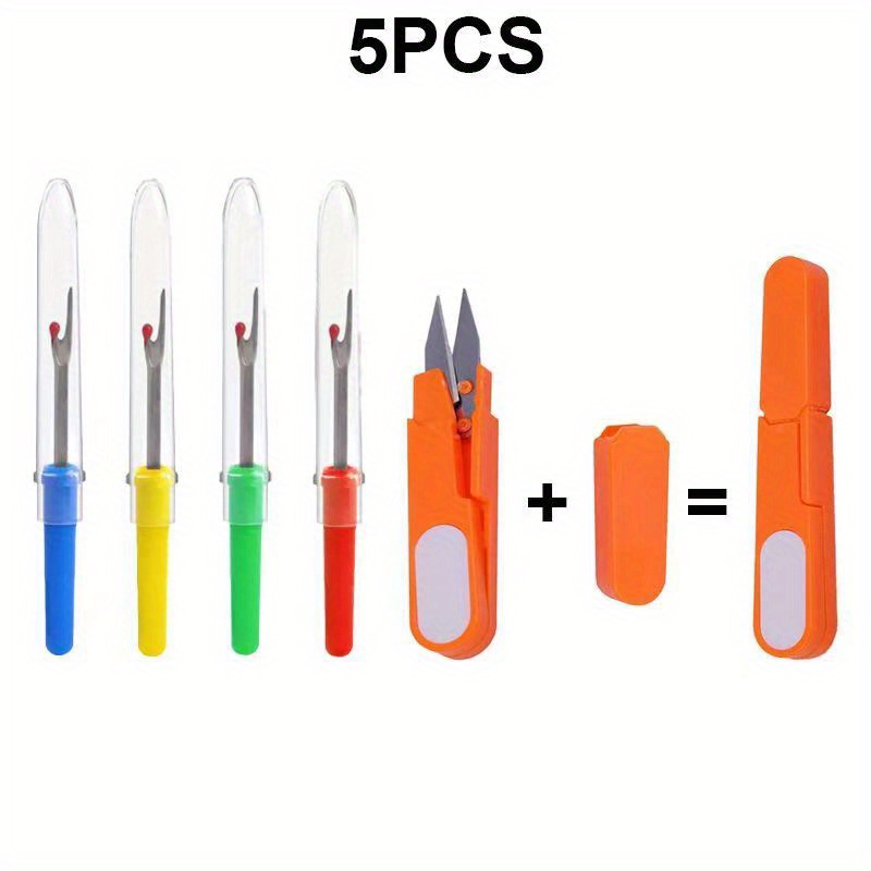 6pcs Sewing Seam Ripper Kit, Stitch Unpicker, Thread Cutter Tool With  Trimming Scissor, Household Sewing Supplies