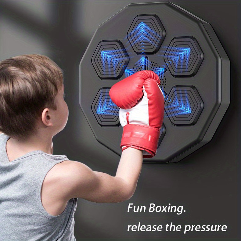 BOLUPO Music Boxing Machine with Boxing Glove Home Wall Mount Music Machine,  Electronic Smart Focus Agility Training Digital Boxing Wall Target Punching  Pads Suitable for Kid