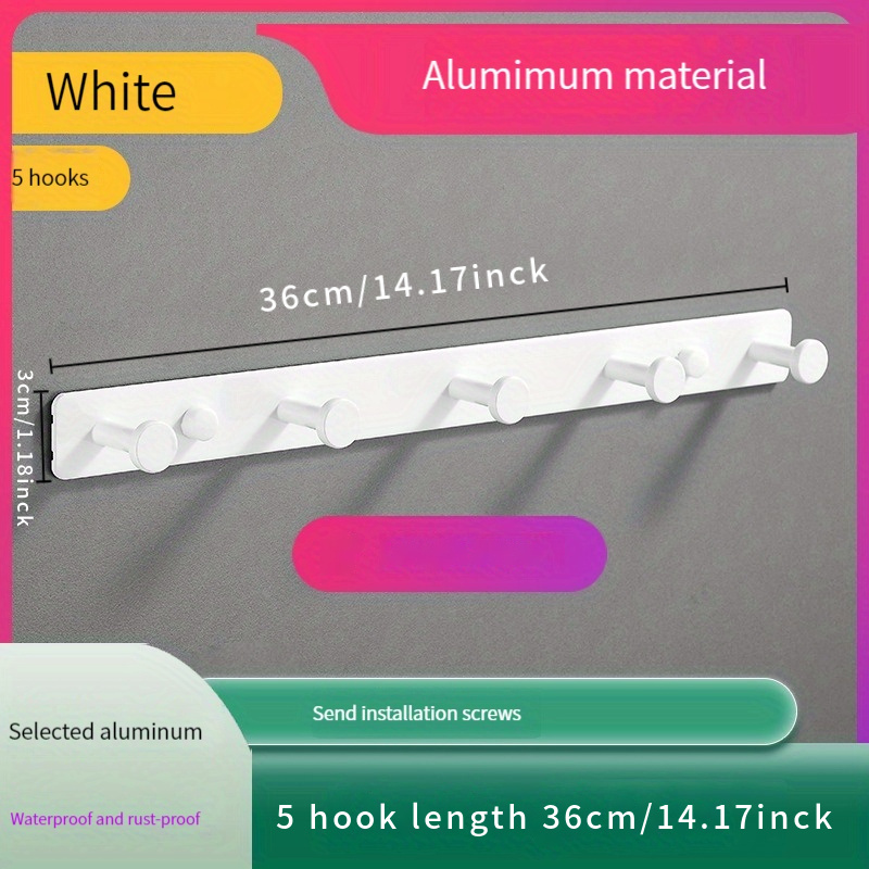 E-shop 1 Stück Aluminium-Wandaufhänger, Kleiderbügelhaken An Der Türrückseite, Einfache Klebe-/Stanzinstallation, Kleiderständer,