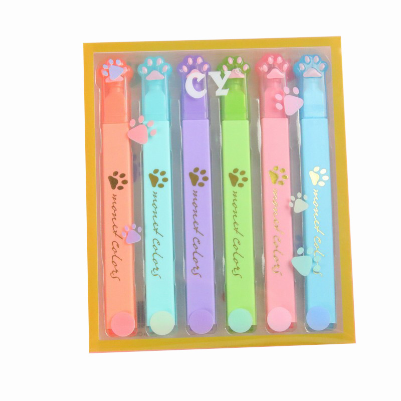 Creative Cat Claw Marker Pens Kawaii Fluorescent - Temu